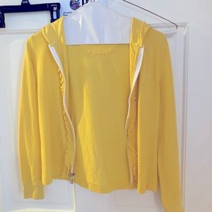 Girls Brooks Brothers brand yellow zip cardigan/hoodie size Medium (8).